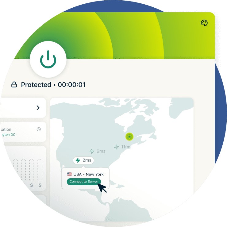 Produktov&aacute; uk&aacute;zka mapy a ovl&aacute;d&aacute;n&iacute; ExpressVPN pro Linux