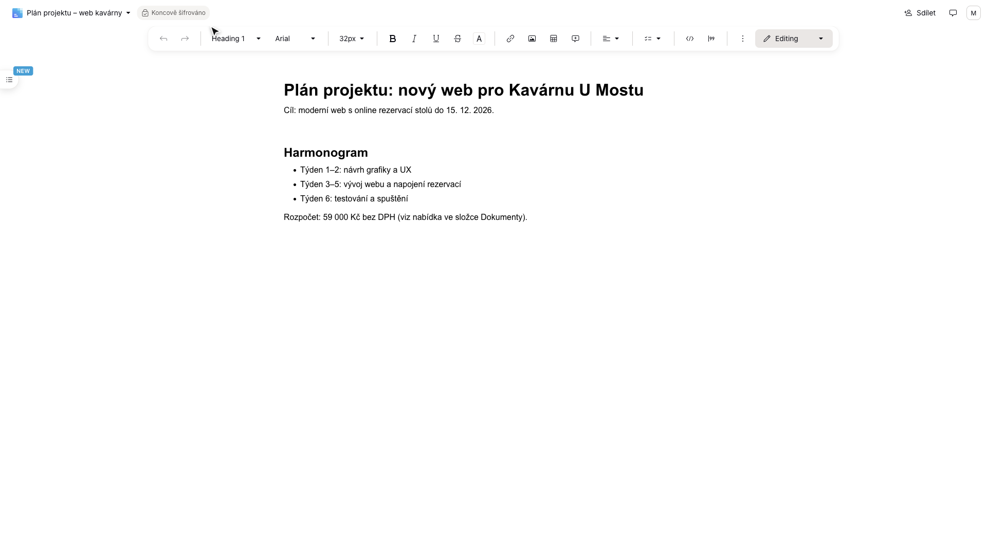Dokument v Proton Docs