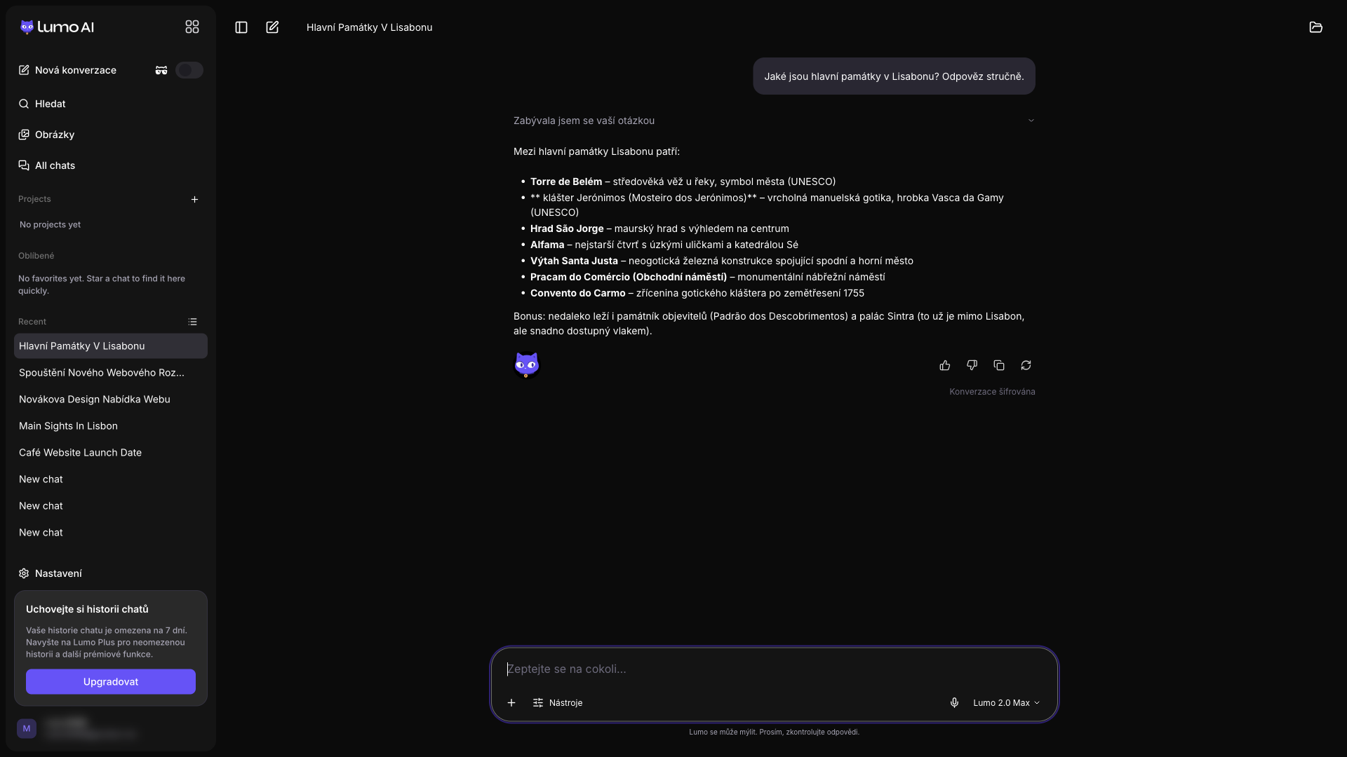 Odpověď s vyhledáváním na webu