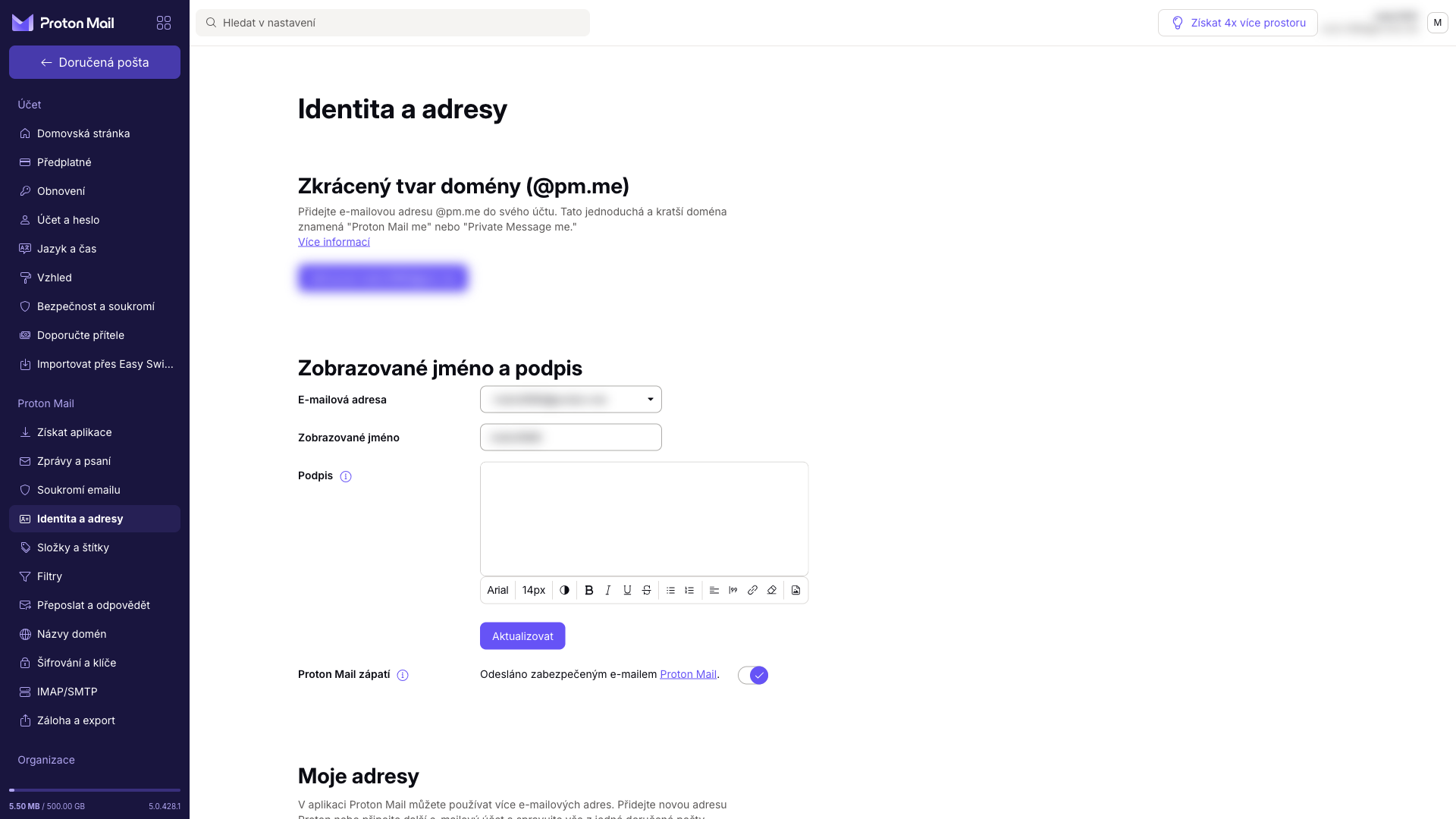 Identita a adresy