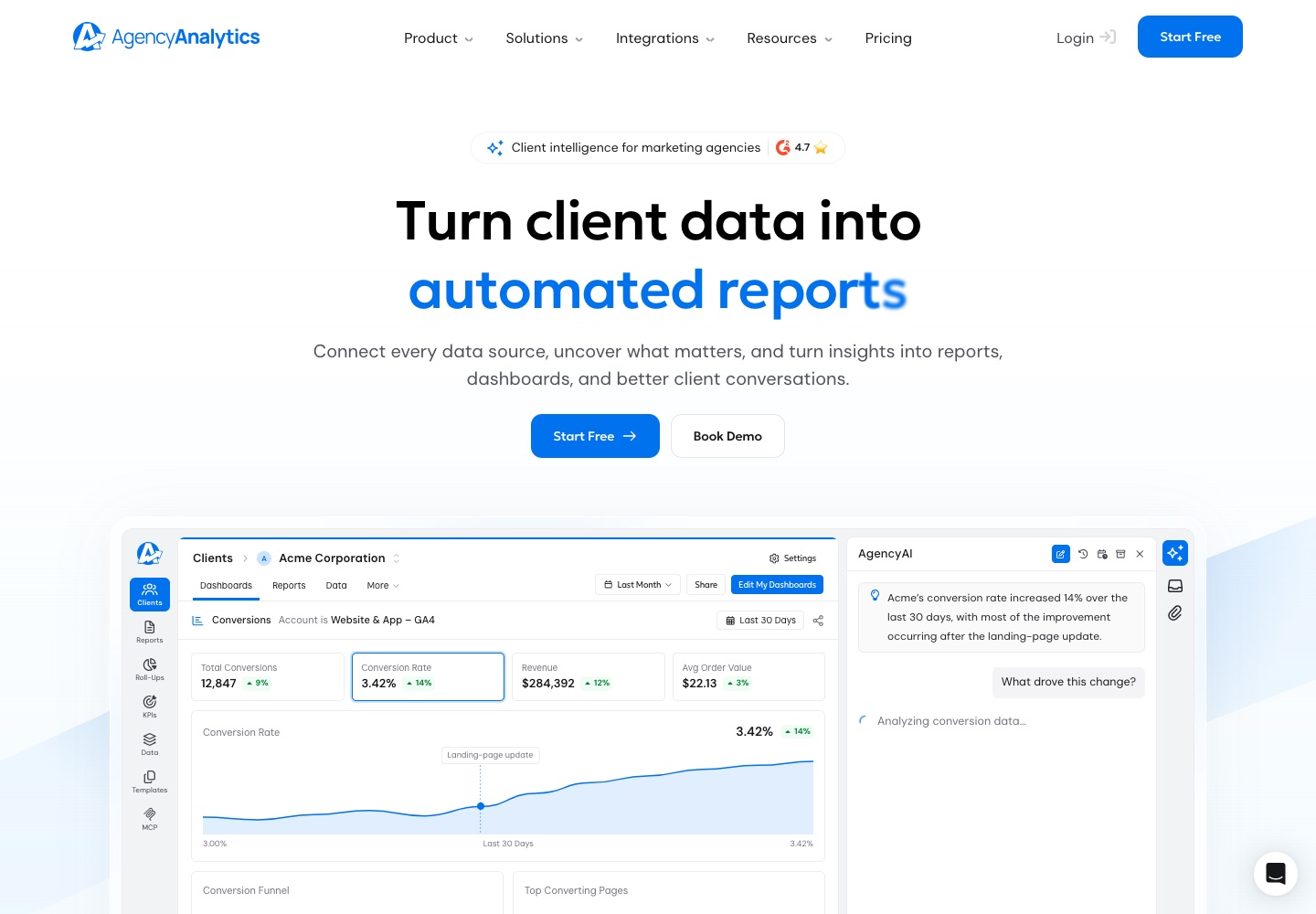 &Uacute;vodn&iacute; str&aacute;nka n&aacute;stroje AgencyAnalytics &ndash; sn&iacute;mek z 19. 10. 2026