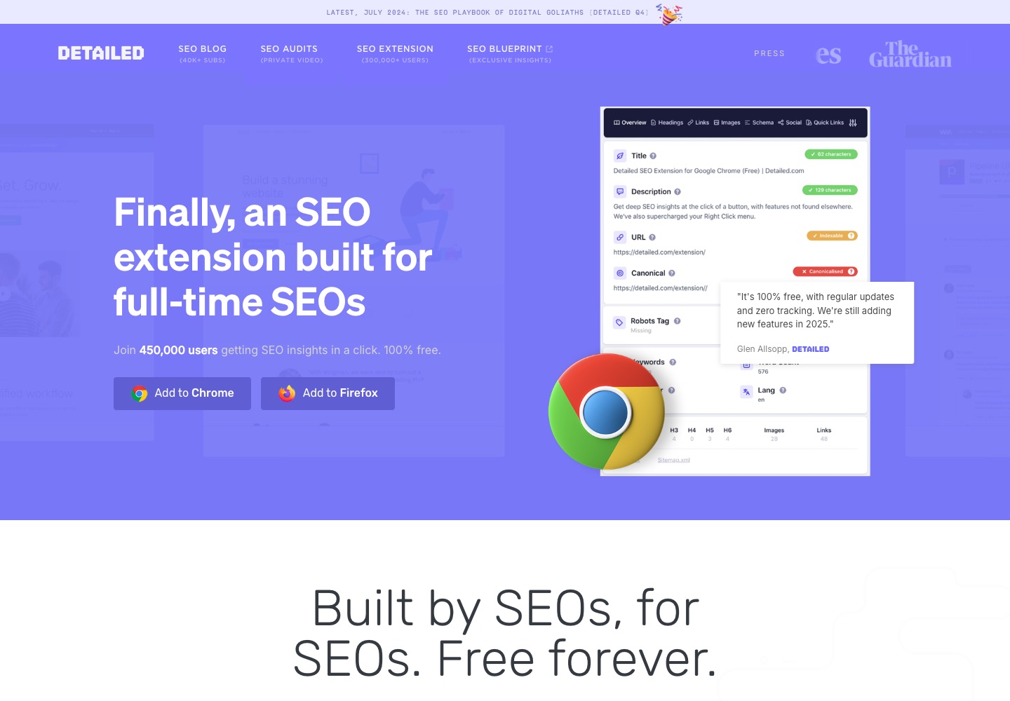 &Uacute;vodn&iacute; str&aacute;nka n&aacute;stroje Detailed SEO Extension &ndash; sn&iacute;mek z 19. 10. 2026