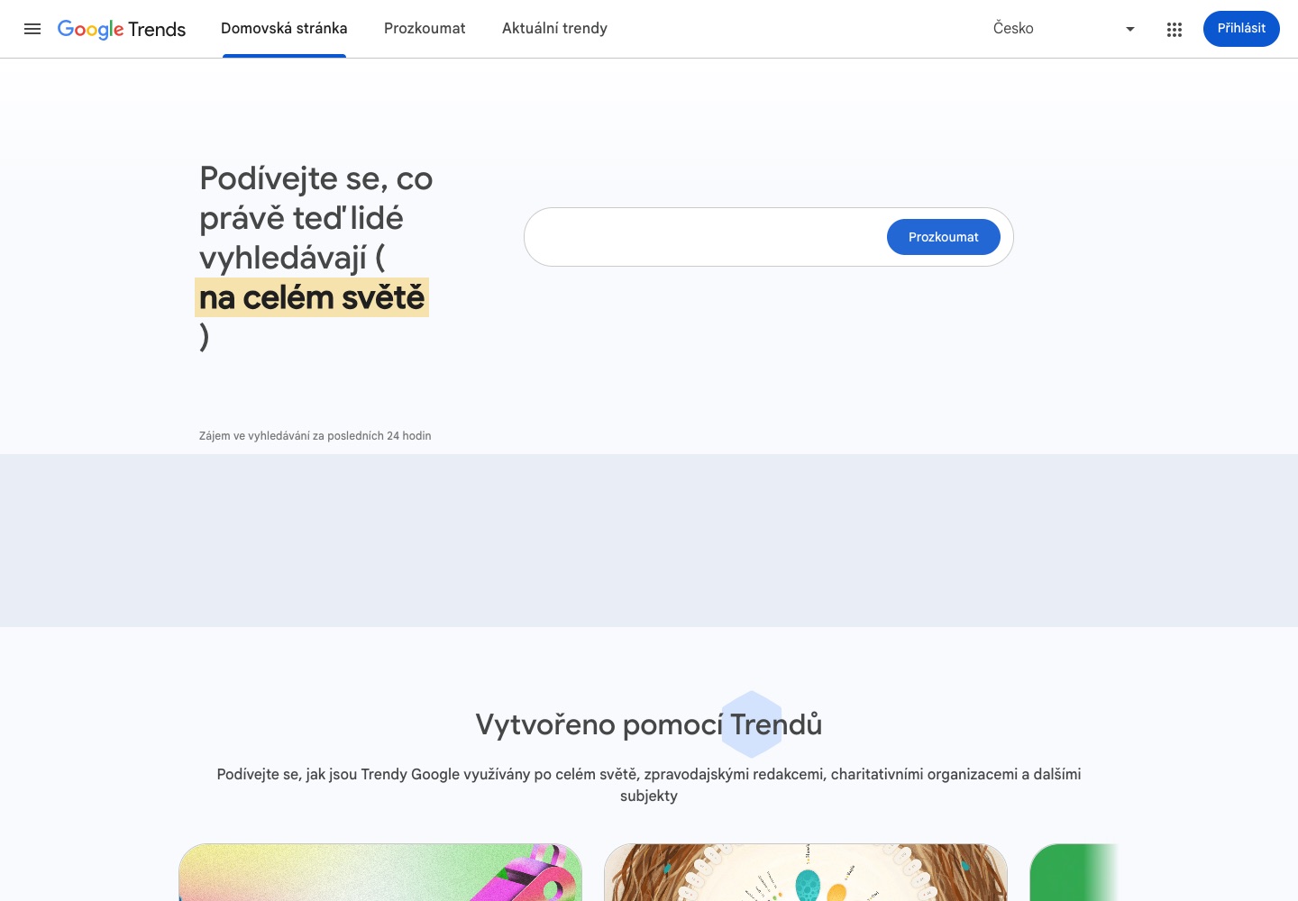 &Uacute;vodn&iacute; str&aacute;nka n&aacute;stroje Google Trends &ndash; sn&iacute;mek z 19. 10. 2026