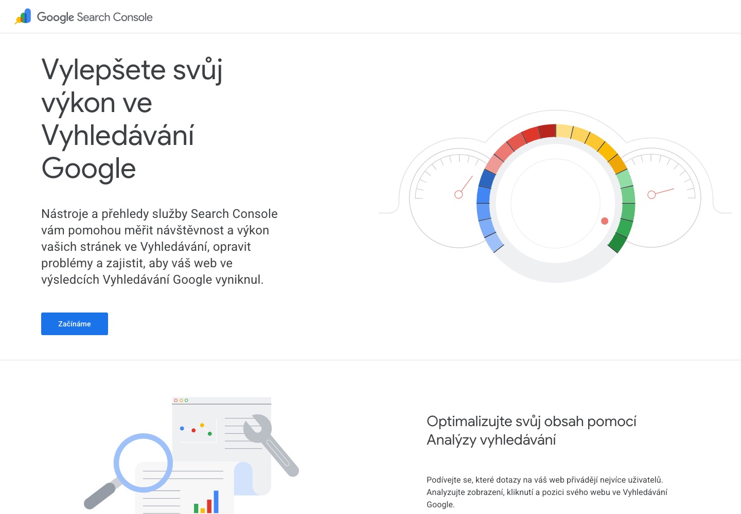 &Uacute;vodn&iacute; str&aacute;nka n&aacute;stroje Google Search Console &ndash; sn&iacute;mek z 19. 10. 2026
